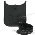 エルメス　エヴリン23　黒　ブラック　トリヨンクレマンス　シルバー金具　【新品】 Hermes Evelyne23 Black Taurillon Clemence Silver Buckle 【NEW】