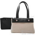 エルメス　エールバッグ　カバス　PM　ベージュ×ブラック　トワルアッシュ×トワルオフィシエ×レザー 【中古】 HERMES Herbag Cabas PM Beige×Black Toile H×Toile officier×Leather【USED】