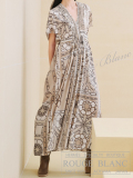 エルメス　カフタンドレス　ワンピース　ベルト付　”カレイドスコープ・エフェクト”　ベージュ　#34　タグ付  【新品】 HERMES Long dress One-piece ”Effet Kaleidoscope” Beige【NEW】