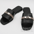 エルメス　サンダル　”ジュリア”　ブラック　黒　リザード　#37 　【新品】　HERMES  Sandal  "Giulia" Black Lizard 【NEW】