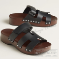 エルメス　ウッドソールサンダル　”コス”　ブラック　#37  【新品】　HERMES  Wood sole Sandal  "Kos"  Black【NEW】