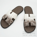 エルメス　メンズ　サンダル　”イズミール”　ヒマラヤ　クロコダイル　ニロティカスマット　#42　【新品】　HERMES Men's Sandal  "Izmir"  Himalaya Crocodile Niloticus mat【NEW】