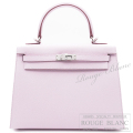 エルメス　ケリー25　外縫い　モーヴペール　エプソン　シルバー金具 【新品】 HERMES Kelly25 Mauve pale Epsom Silver Buckle【NEW】