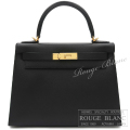 エルメス　ケリー28　ブラック　黒　エプソン　ゴールド金具　外縫い 【新品同様】 HERMES Kelly28 Black Epsom Gold buckle 【USED】