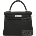 エルメス　ケリー28　黒　ブラック　トゴ　シルバー金具  内縫い　【新品】 HERMES Kelly28 Black Togo Silver Buckle 【NEW】