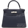 エルメス　ケリー28　ブルーニュイ　トゴ　シルバー金具　内縫い 【新品同様】 HERMES Kelly28 Bleu nuit Togo Silver buckle 【USED】