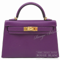エルメス　ケリーミニ 2/ミニケリー 2　アネモネ　エプソン　ゴールド金具　外縫い　【中古】　HERMES Mini Kelly 2 Anemone Epsom Gold Buckle 【USED】