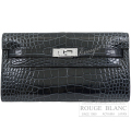 エルメス　ケリーウォレット ロング トゥーゴー　ヴェールルソー　クロコダイル　アリゲーターリセ　シルバー金具　【新品】　HERMES Kelly Wallet Long To Go Vert rousseau Crocodile Alligator lisse Silver Buckle 【NEW】