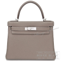 エルメス　ケリー28　内縫い　エトゥープ　トゴ　シルバー金具　【新品】 HERMES Kelly28 Etoupe Togo Silver Buckle 【NEW】