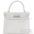 エルメス　ケリー28　内縫い　白　ホワイト　トリヨンクレマンス　シルバー金具　【新品】 HERMES Kelly28 White Taurillon Clemence Silver Buckle 【NEW】