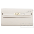 エルメス　ケリーウォレット ロング トゥーゴー　クレ　エプソン　ローズゴールド金具 　【新品】　HERMES Kelly Wallet Long To Go Craie Epsom Rose Gold Buckle 【NEW】