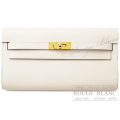 エルメス　ケリーウォレット ロング トゥーゴー　クレ　エプソン　ゴールド金具　【新品】　HERMES Kelly Wallet Long To Go Craie Epsom Gold Buckle【NEW】
