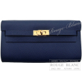 エルメス　ケリーウォレット ロング トゥーゴー　ネイビー　エプソン　ゴールド金具　【新品】　HERMES Kelly Wallet Long To Go Navy Epsom Gold Buckle 【NEW】