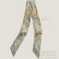 エルメス　ツイリースカーフ　"伝説のハーネス"　ヴェールアマンド×ブルージーン×カネル　【新品】 HERMES Twilly Scarf  "Harnais Legendaire" Vert Amande×Bleu jean×cannelle 【NEW】