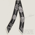 エルメス　ツイリースカーフ　"メルヴェイユーズ・ランタン"　ノワール×ブラン　【新品】 HERMES Twilly Scarf  "Merveilleuses Lanternes" Noir×Blanc 【NEW】