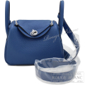 エルメス　ミニリンディ　ブルータイ　トリヨンクレマンス　シルバー金具　【新品】 HERMES Mini Lindy Bleu tie Taurillon Clemence Silver Buckle 【NEW】