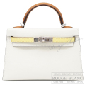 エルメス　ケリーミニ 2/ミニケリー 2　ナタ×ジョーヌプッサン×セサミ　トリコロール　シルバー金具  外縫い【新品】HERMES Mini Kelly 2 Nata×Jaune poussin×Sesami Tri-color Epsom Silver Buckle【NEW】