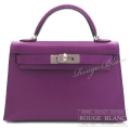 エルメス　ケリーミニ 2/ミニケリー 2　アネモネ　シェーヴル　シルバー金具  外縫い　【新品】　HERMES Mini Kelly 2　Anemone Chevre  Silver Buckle 【NEW】