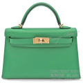 エルメス　ケリーミニ 2/ミニケリー 2　バンブー　シェーヴル　シャムキラ　ゴールド金具  外縫い　【新品】　HERMES Mini Kelly 2　Bambou Chevre Chamkila Gold Buckle 【NEW】