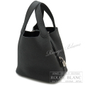 エルメス　ピコタンロックPM/18  K刻印　黒　ブラック　トリヨンクレマンス　シルバー金具 【新品同様】HERMES Picotin lock PM/18 Black Taurillon Clemence Silver Buckle【USED】