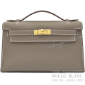 エルメス　ポシェットケリー/ミニケリー　エトゥープ　スイフト　ゴールド金具　【新品】 HERMES Pochette Kelly/Mini Kelly Etoupe Swift Gold Buckle 【NEW】