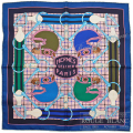 エルメス　ガヴロッシュ45　カレ　スカーフ　”タッタソール”　シエル×ターコイズ×ブルーロイ　【新品】HERMES Gavroche45 Carre Scarf "Tatersale" Ciel×Turquoise×Bleu roy 【NEW】