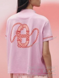 エルメス　ボクシーTシャツ　”CANOE”　ロースポップ　#34　タグ付 【新品】 HERMES  T-shirt Rose pop 【NEW】