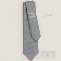 エルメス　ネクタイ　”Hグルメット”　アントラシト×グリクレール　シルク 【新品】HERMES Tie ”H Gourmette” Anthracite×Gris clair 【NEW】