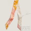 エルメス　ツイリースカーフ　"ブールヴァールの陰から"　ブラッシュ×ジョーヌドール×ブラン　【新品】 HERMES Twilly Scarf  "A l'Ombre des Boulevards" Blush×Jaune d'or×Blanc 【NEW】