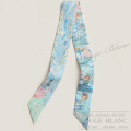 エルメス　ツイリースカーフ　"シティー・オブ・ライト"　ブルージーン×ピンク×ヴェールヴェロネーズ　【新品】 HERMES Twilly Scarf  "City of Light" Bleu jean×Rose×Vert veronese 【NEW】