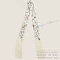 エルメス　レザーフリンジ　ツイリースカーフ　"レ・クレ・ア・ポワ"　クレーム×グリペール×マルチカラー　【新品】　HERMES Leather Fringe Twilly Scarf  "Les Cles a Pois" Creme×Gris Perle×Multicolore【NEW】