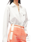 エルメス　2023 S/S　ジップ付　シャツ　コットンツイル　ホワイト　#38　タグ付　【新品】 HERMES Shirt Cotton twill White 【NEW】
