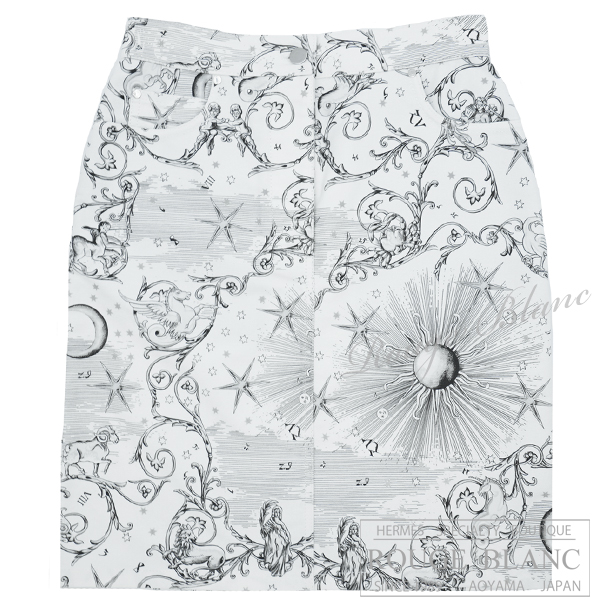 エルメス　スカート　ホワイト×ブラック　#36　タグ付　【新品】 HERMES Skirt White×Black 【NEW】
