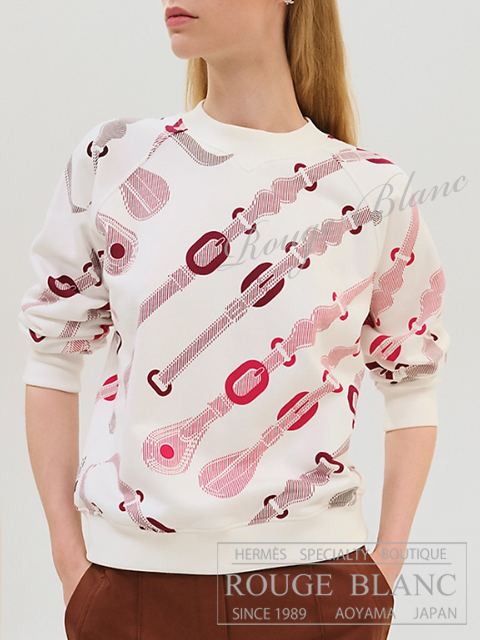 エルメス　2025 S/S　スウェット　トレーナー　”コーチング・リミックス”　ブランナチュレル　#36　タグ付  【新品】 HERMES Sweatshirt "Coaching Remix" Blanc naturel 【NEW】