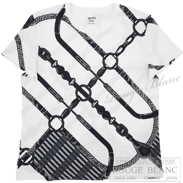 エルメス　2025 S/S   Tシャツ　”コーチング・リミックス”　ホワイト×ブラック　#36　タグ付 【新品】 HERMES T-shirt "Coaching Remix" White×Black【NEW】