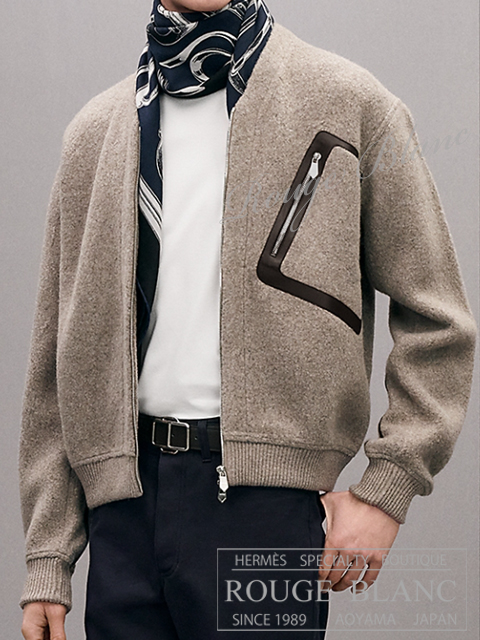 エルメス　2026 A/W　カシミア×ウール　メンズ　ジップアップカーディガン　“テディ”　ヴィグルー　#M　タグ付  【新品】