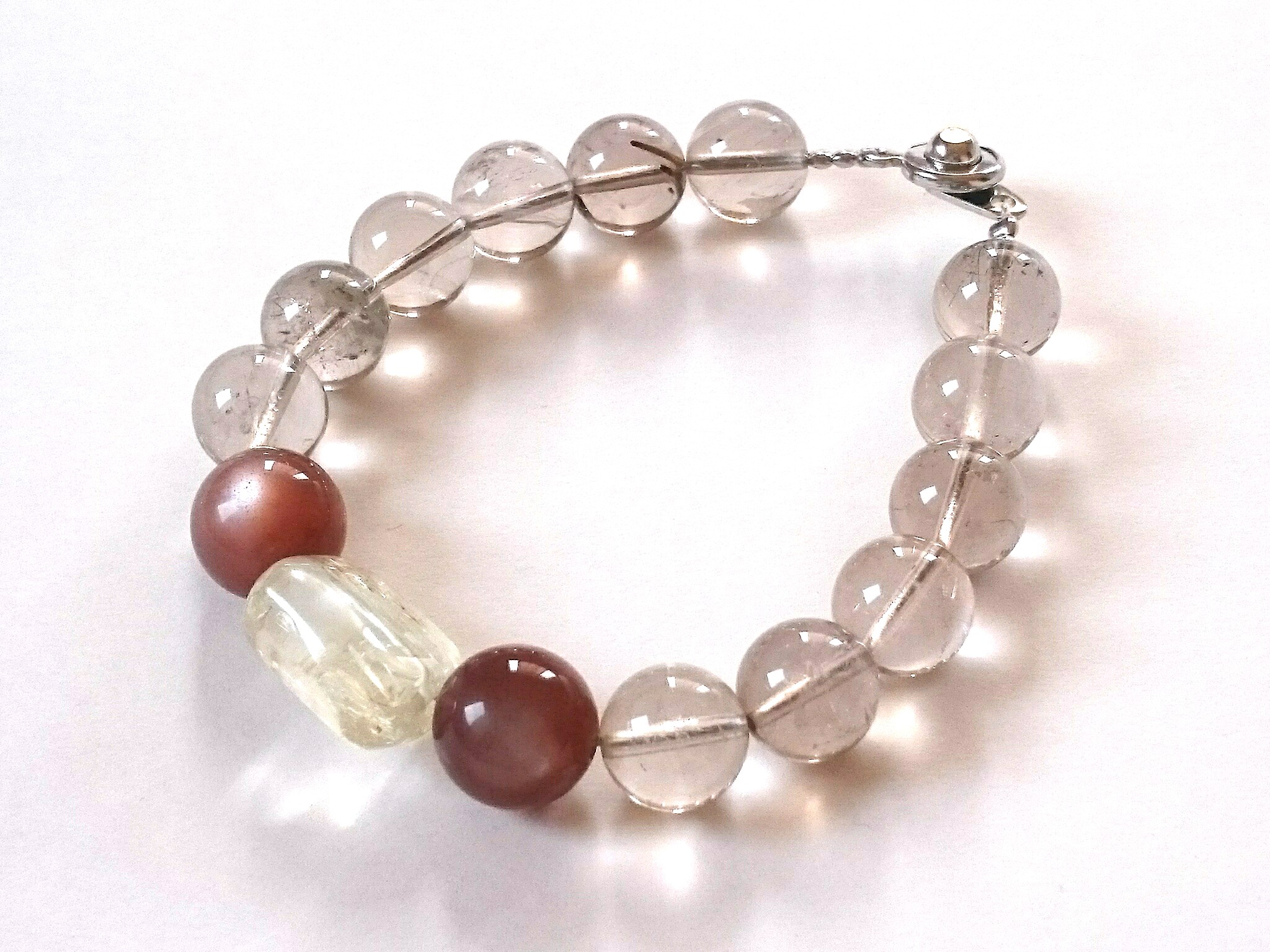 ブレス クンツァイト＆ルチルクォーツ＆サンストーン