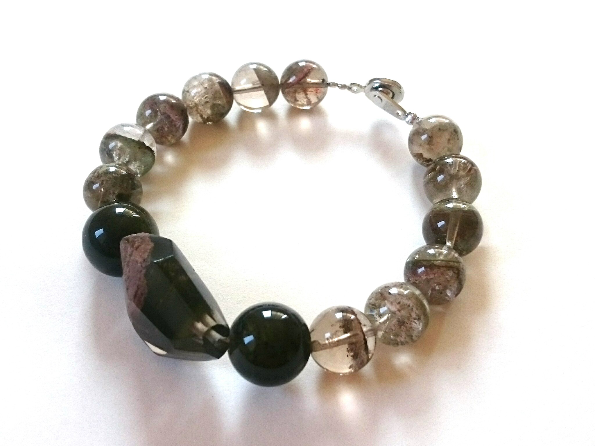 ブレス ガーデンクォーツ＆オブシディアン