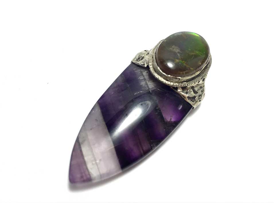 アンモライト&フローライト / オリジナル ペンダントトップ 【PT150010】