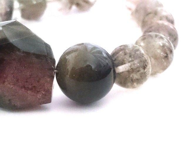 ブレス ガーデンクォーツ＆オブシディアン