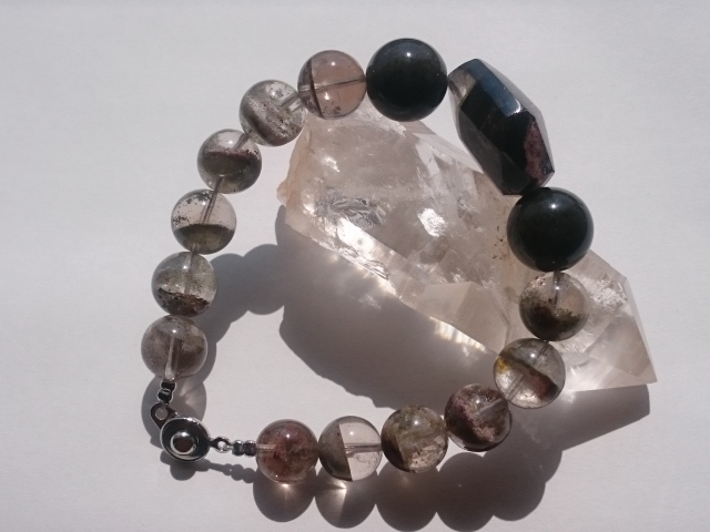 ブレス ガーデンクォーツ＆オブシディアン