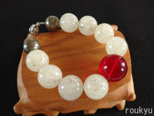 レッドアンバー＆ホワイトスノールチルクォーツ＆パイライト 【PB24-042】 