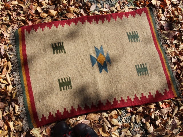 【値下げしました！】キリム　（玄関マットサイズ大 90×60cm）　5330