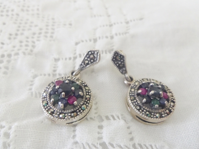 【値下げしました！】アンティーク調　ピアス　マルカジット付　AC230