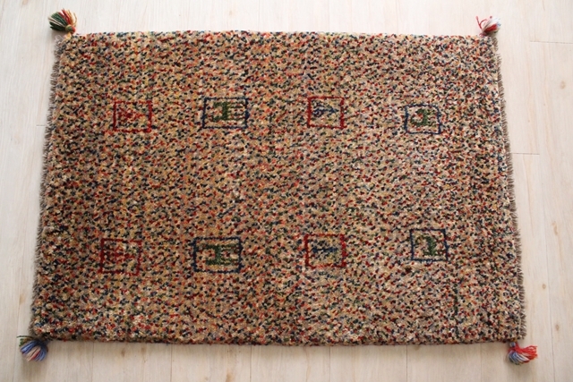 遊牧民のじゅうたん　ギャッベ（玄関マットサイズ大　94×62cm）　163
