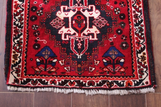 送料無料】シラーズ絨毯 トライバルラグ（56×62cm） 43