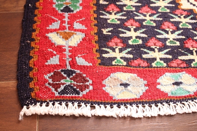 送料無料】【かわいい！】セネのキリム （玄関マットサイズ中 88×52cm