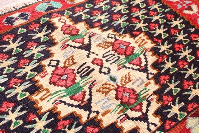 送料無料】【かわいい！】セネのキリム （玄関マットサイズ中 88×52cm