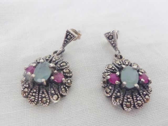 【値下げしました！】アンティーク調　ピアス　マルカジット付　AC218