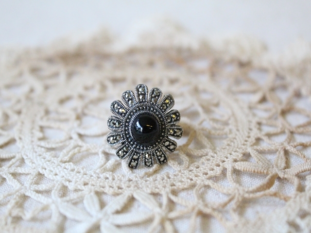 【パワーストーン】【送料無料】オニキス　リング　マルカジット付き　AC233